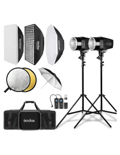 Kit de Flash de Estudio Godox K180A 2x180W con Softbox