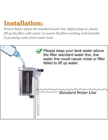 Filtro de Acuario PULACO Ultra Silencioso 66 GPH 3W 1-5 Galones