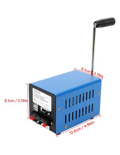 Generador Manual de Manivela YaeTek 20W USB Portátil Azul 2