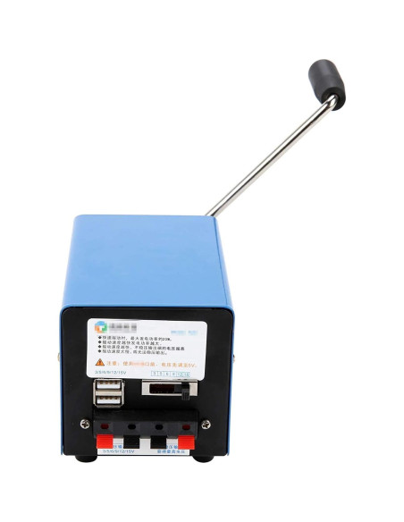 Generador Manual de Manivela YaeTek 20W USB Portátil Azul