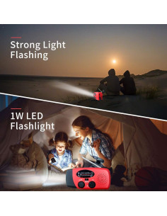 Radio de Emergencia Solar Echainstar CRH 108 con Linterna LED 2000mAh 2