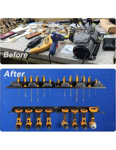 Organizador de Herramientas Eléctricas UU-Major, Metal Negro, 2 Estantes