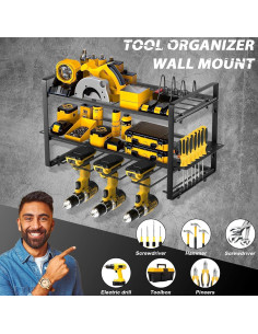 Organizador de Herramientas de Pared GcFoir - 2 Estantes 3 Niveles 2