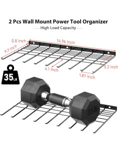 Organizador de Herramientas de Pared JUNNUJ - 2 Piezas, 6 Capas, 15.9 kg 2