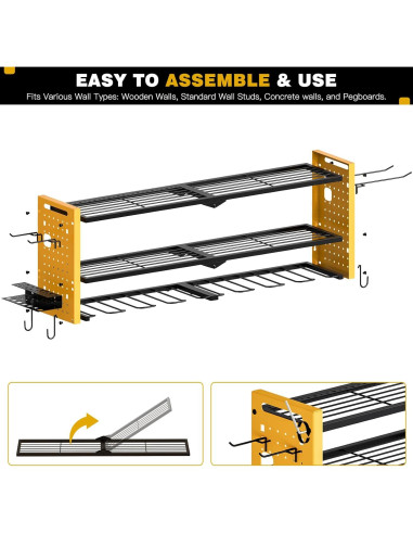 Organizador de Herramientas Montaje en Pared NattyDot Amarillo