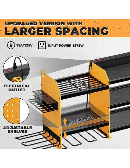 Organizador de Herramientas WIWIDRM Montaje en Pared 10 Soportes Organizador de Herramientas WIWIDRM Montaje en Pared 10 Soportes