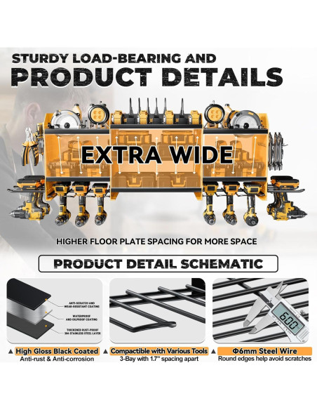 Organizador de Herramientas WIWIDRM Montaje en Pared 10 Soportes Organizador de Herramientas WIWIDRM Montaje en Pared 10 Soportes