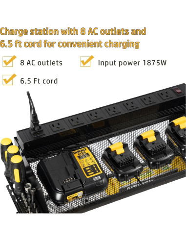 Organizador de Herramientas Eléctricas HomeJayde 4 Estantes 8 Salidas