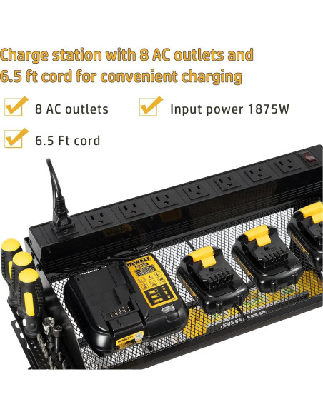 Organizador de Herramientas Eléctricas HomeJayde 4 Estantes 8 Salidas Organizador de Herramientas Eléctricas HomeJayde 4 Estantes 8 Salidas