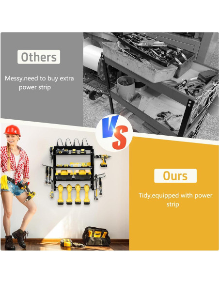 Organizador de Herramientas Eléctricas HomeJayde 4 Estantes 8 Salidas Organizador de Herramientas Eléctricas HomeJayde 4 Estantes 8 Salidas