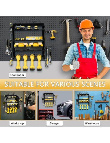 Organizador de Herramientas Eléctricas HomeJayde 4 Estantes 8 Salidas