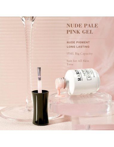 Esmalte de Gel RARJSM Rosa Pálido 15ml Curado UV LED