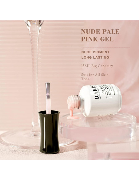 Esmalte de Gel RARJSM Rosa Pálido 15ml Curado UV LED
