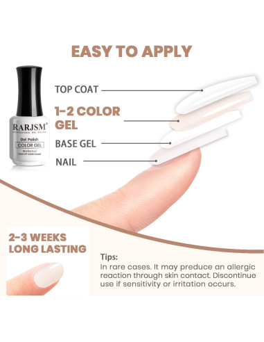 Esmalte de Gel RARJSM Rosa Pálido 15ml Curado UV LED