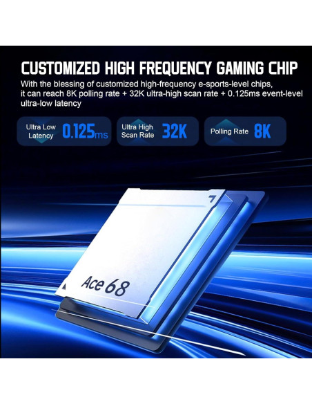 Teclado Mecánico Gaming MCHOSE ACE 68 RGB 8K Hz Ajustable