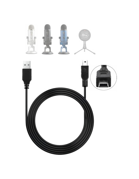 Cable USB de Micrófono Blue Yeti 2.0m - Reemplazo Compatible