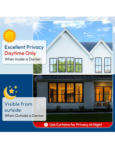 Película de Privacidad para Ventanas rabbitgoo 44.5x199.8cm 2