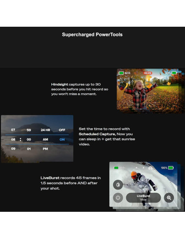 Cámara de acción GoPro HERO10 Black + Cargador + Batería extra + SD 64GB