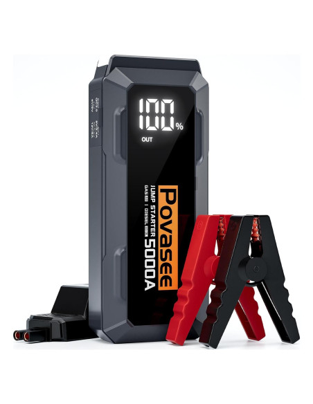 Arrancador de Salto 5000A Povasee A40 12V con Pantalla LED