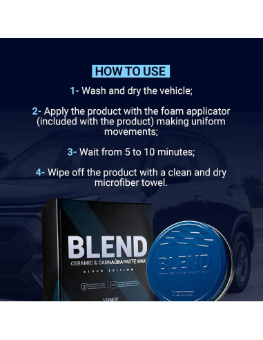 Cera de Pasta Cerámica y Carnauba Vonixx 100 mL - Brillo Oscuro