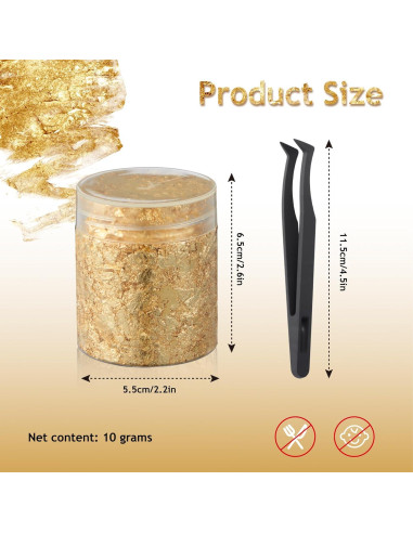 Copos de Hoja de Oro Imitación FOJOO 10g con Pinzas DIY