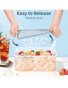 Bandejas de Hielo Mini WIBIMEN 4 Pack Redondas Azul 2