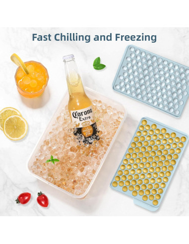 Bandejas de Hielo Mini WIBIMEN 4 Pack Redondas Azul