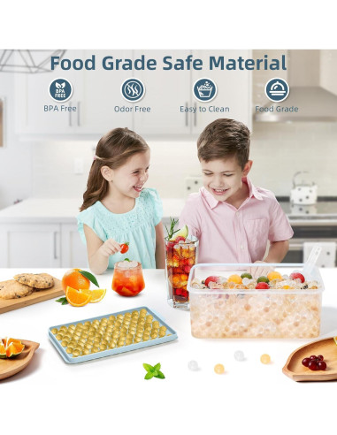 Bandejas de Hielo Mini WIBIMEN 4 Pack Redondas Azul