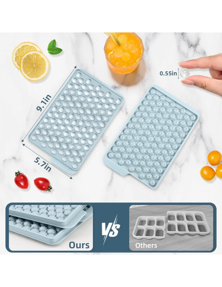 Bandejas de Hielo Mini WIBIMEN 4 Pack Redondas Azul