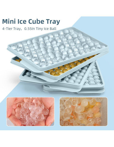 Bandejas de Hielo Mini WIBIMEN 4 Pack Redondas Azul