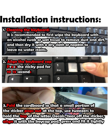 80 Calcomanías Elevadas para Teclado Ocdin - Cilindro Negro