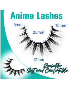 Pestañas Postizas Obeyalash Ojo de Gato Anime 12mm 10 Pares 2