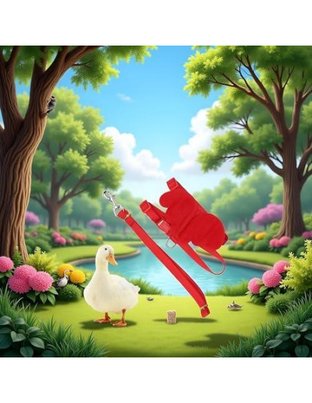 Arnés Ajustable para Patos y Pollos Pssopp - Chaleco Transpirable Rojo M
