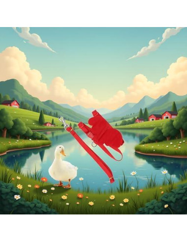 Arnés Ajustable para Patos y Pollos Pssopp - Chaleco Transpirable Rojo M