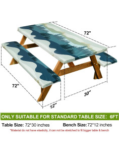 Cubierta de Mesa Picnic Play Tailor 182,88 cm Impermeable 2