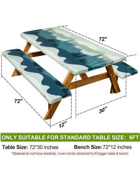 Cubierta de Mesa Picnic Play Tailor 182,88 cm Impermeable