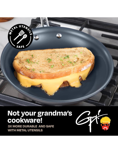 Juego de Sartenes Antiadherentes Guy Fieri 2 Pcs 21.5 y 25.4 cm
