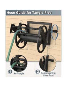Carrete de Manguera de Jardín Artigarden 125 pies Metal Negro 2