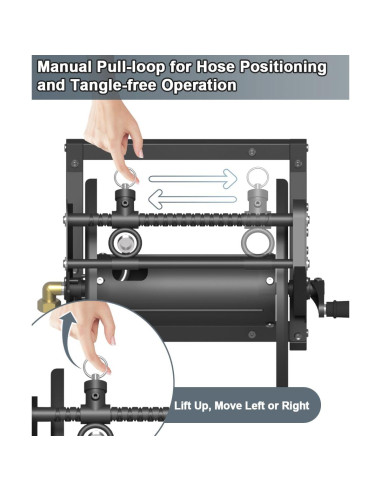 Carrete de Manguera de Jardín Artigarden 125 pies Metal Negro