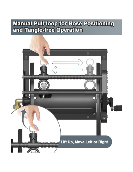 Carrete de Manguera de Jardín Artigarden 125 pies Metal Negro