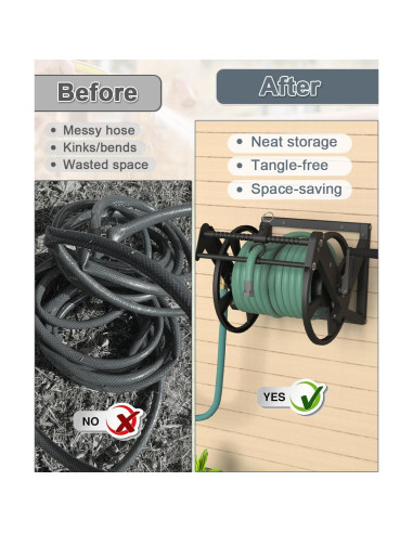 Carrete de Manguera de Jardín Artigarden 125 pies Metal Negro
