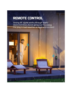 Toma Corriente Inalámbrica Dewenwils 15A Exterior 30m 2