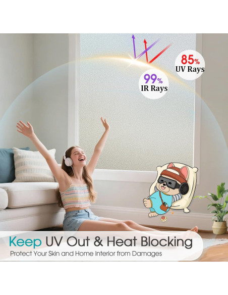 Película de Privacidad para Ventanas Coavas 44.5x199.8cm Esmerilada