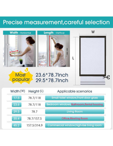 Película de Privacidad para Ventanas Coavas 44.5x199.8cm Esmerilada