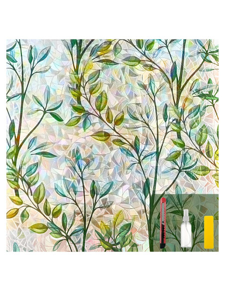 Película Decorativa para Ventanas INEFARO Hojas Arcoíris 44.5x200 cm