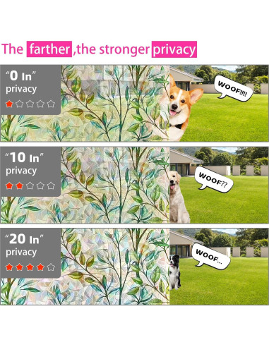 Película Decorativa para Ventanas INEFARO Hojas Arcoíris 44.5x200 cm