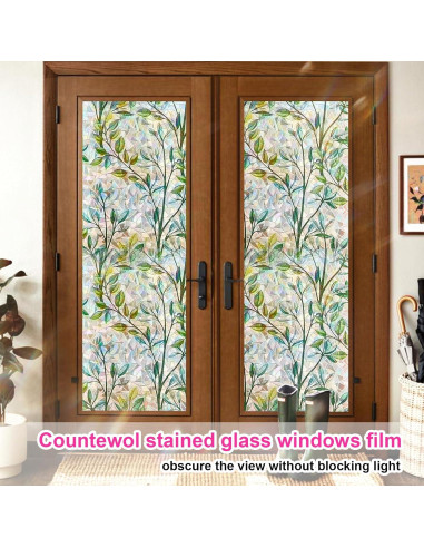 Película Decorativa para Ventanas INEFARO Hojas Arcoíris 44.5x200 cm