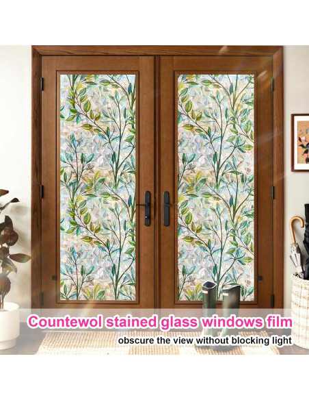 Película Decorativa para Ventanas INEFARO Hojas Arcoíris 44.5x200 cm