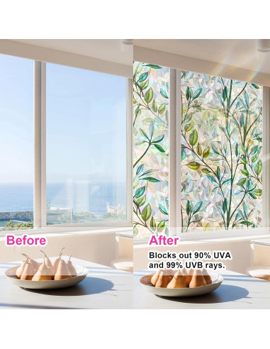 Película Decorativa para Ventanas INEFARO Hojas Arcoíris 44.5x200 cm