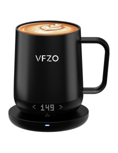Taza Inteligente VFZO Auto Calentable 12oz Negra con LED
